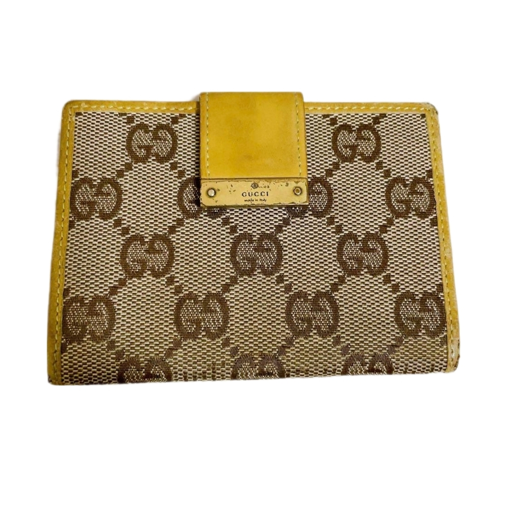 Gucci GG Canvas and Leather Compact Wallet
